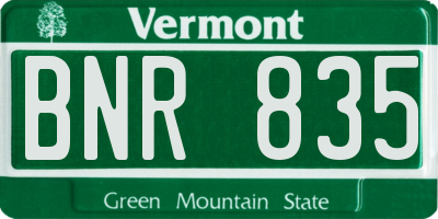 VT license plate BNR835