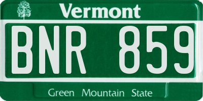 VT license plate BNR859