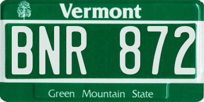 VT license plate BNR872