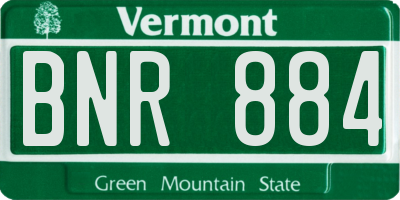 VT license plate BNR884