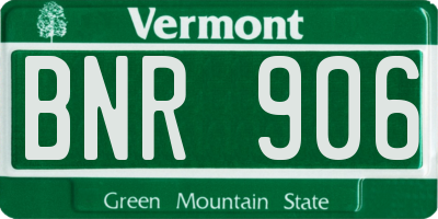 VT license plate BNR906