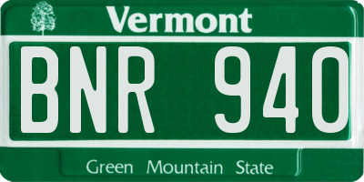 VT license plate BNR940
