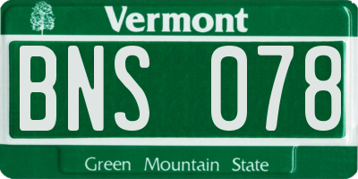 VT license plate BNS078