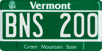 VT license plate BNS200