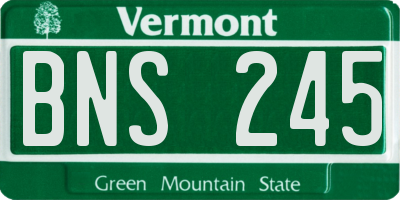 VT license plate BNS245