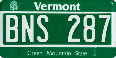 VT license plate BNS287