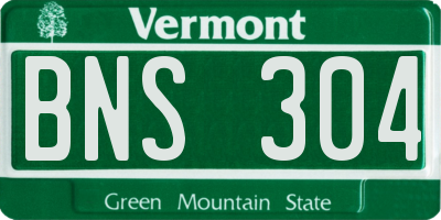 VT license plate BNS304