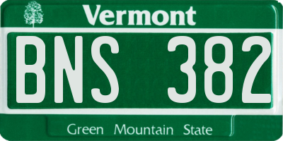 VT license plate BNS382