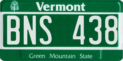 VT license plate BNS438