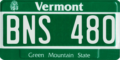 VT license plate BNS480