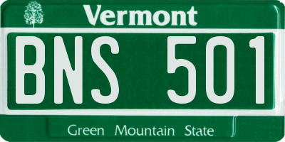 VT license plate BNS501