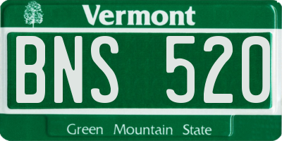 VT license plate BNS520