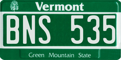 VT license plate BNS535