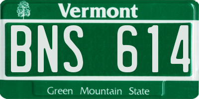 VT license plate BNS614