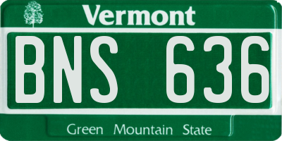 VT license plate BNS636