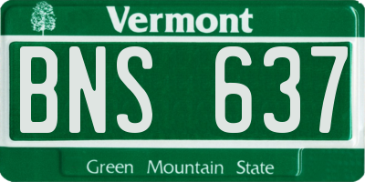 VT license plate BNS637