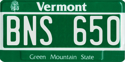 VT license plate BNS650
