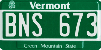 VT license plate BNS673