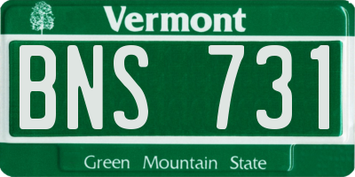 VT license plate BNS731