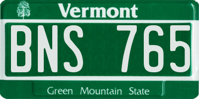 VT license plate BNS765