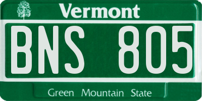 VT license plate BNS805