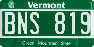 VT license plate BNS819