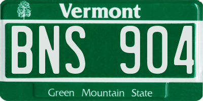 VT license plate BNS904