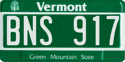 VT license plate BNS917