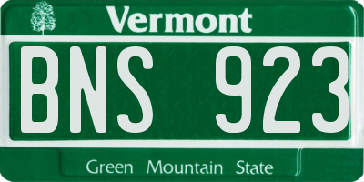 VT license plate BNS923