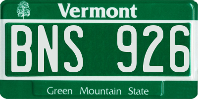 VT license plate BNS926