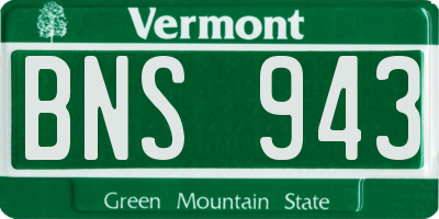 VT license plate BNS943