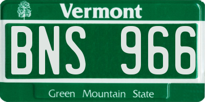 VT license plate BNS966