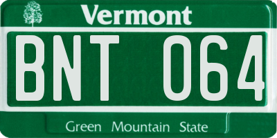 VT license plate BNT064