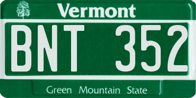 VT license plate BNT352