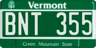VT license plate BNT355