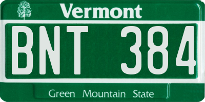 VT license plate BNT384