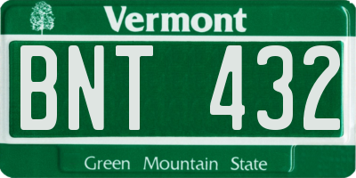 VT license plate BNT432