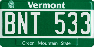 VT license plate BNT533