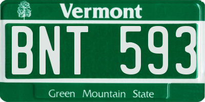 VT license plate BNT593
