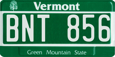 VT license plate BNT856