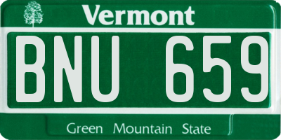 VT license plate BNU659