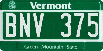 VT license plate BNV375