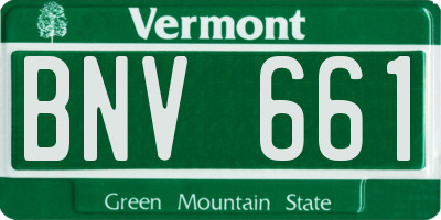 VT license plate BNV661