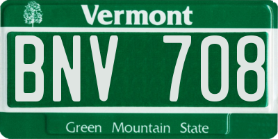 VT license plate BNV708