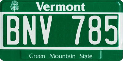 VT license plate BNV785