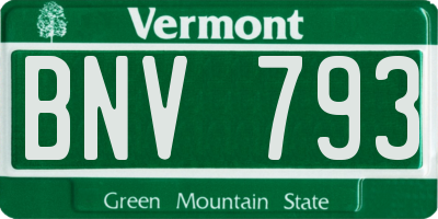 VT license plate BNV793