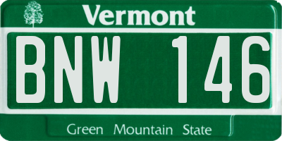 VT license plate BNW146