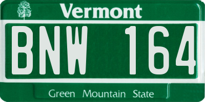 VT license plate BNW164