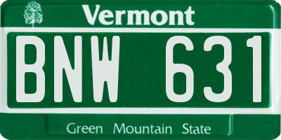 VT license plate BNW631