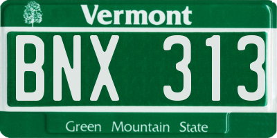 VT license plate BNX313